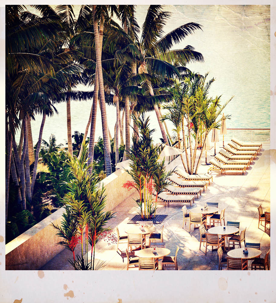 Luxury hotel pool deck with tropical sea views. Photoreal Architectural Visualisation 3D Render Luxury hotel pool deck with tropical sea views. Photoreal Architectural Visualisation 3D Render
